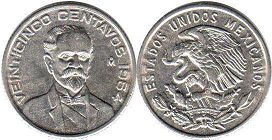 México moneda 25 centavos 1966