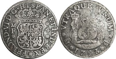 México moneda 4 reales 1753