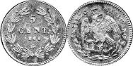 México moneda 5 centavos 1866