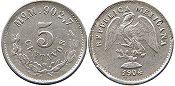 Mexico coin 5 centavos 1904