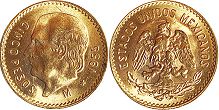 Mexico coin 5 pesos 1955