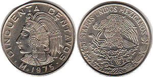 Mexico coin 50 centavos 1975 (1970, 1971, 1972, 1973, 1974, 1975, 1976, 1977, 1978, 1979, 1980, 1981, 1982, 1983)