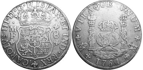 Mexico coin 8 reales 1764