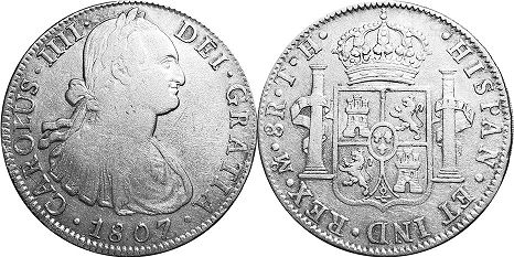 México moneda 8 reales 1807