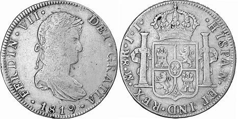 México moneda 8 reales 1819