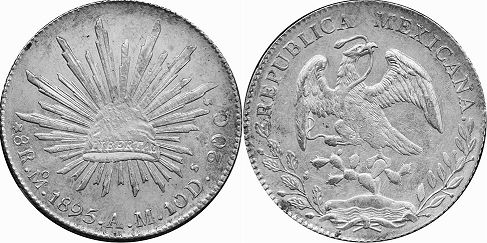 México moneda 8 reales 1895