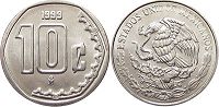 México moneda 10 centavos 1999