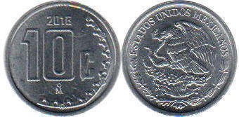 México moneda 10 centavos 2016