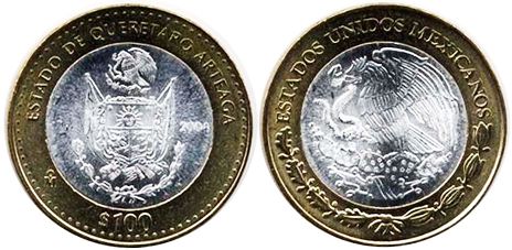 México moneda 100 Pesos 2004 Querétaro Arteaga