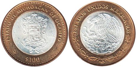 México moneda 100 Pesos 2004 Ocampo