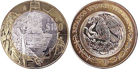 Mexico coin 100 Pesos 2006 Guanajuato