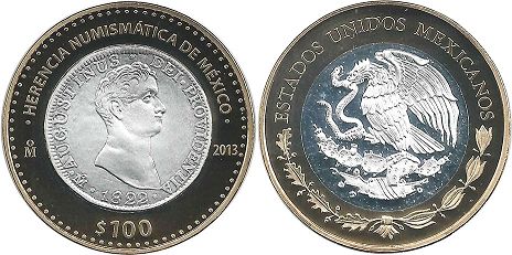 México moneda 100 Pesos 2013 Primer Imperio