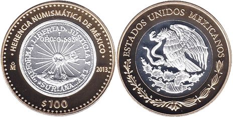 México moneda 100 Pesos 2013 zapatista de Suriana