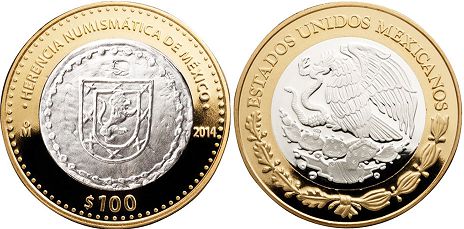 México moneda 100 Pesos 2014 león grande