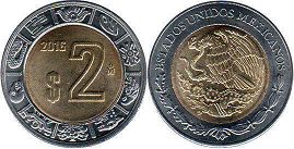 México moneda 2 pesos 2016