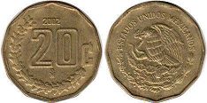 México moneda 20 centavos 2002