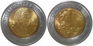 Mexico coin 5 pesos 2008 Ricardo Floweres Magón