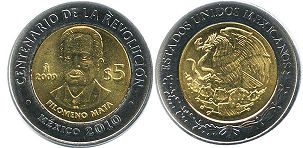 Mexico coin 5 pesos 2009 Filomeno Mata