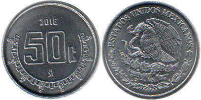 México moneda 50 centavos 2016