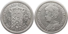 Moneda Países Bajos 1/2 gulden 1913