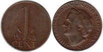 Moneda Países Bajos 1 cent 1948