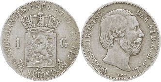Moneda Países Bajos 1 florín 1861
