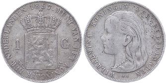 Moneda Países Bajos 1 florín 1897