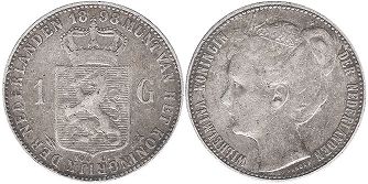 Moneda Países Bajos 1 florín 1898