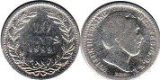 Moneda Países Bajos 10 cent 1889
