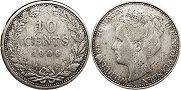 Moneda Países Bajos 10 cent 1906