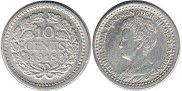 Moneda Países Bajos 10 cent 1918