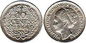 Moneda Países Bajos 10 cent 1944