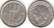 Moneda Países Bajos 10 cent 1948