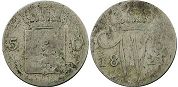 Moneda Países Bajos 5 cent 1821