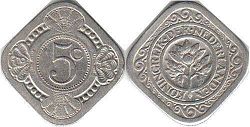 Moneda Países Bajos 5 cent 1913