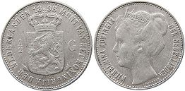 Moneda Países Bajos 50 cent 1898