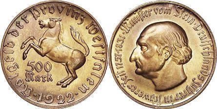 Notgeld Westfalen 500 mark 1922