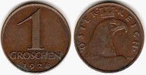 Moneda Austria 1 groschen 1928