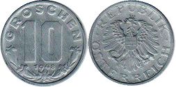 Moneda Austria 10 groschen 1948