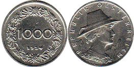 Moneda Austria 1000 kronen 1924