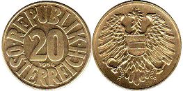 Moneda Austria 0 groschen 1954
