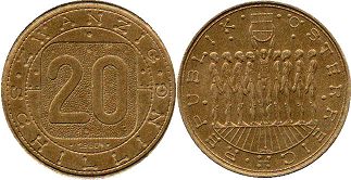 Moneda Austria 20 chelín 1980 Neun Austrian Provinzen