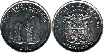 moneda Panamá 1/2 balboa 2015 Convento de San Jose