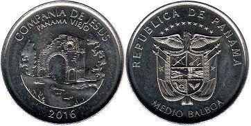moneda Panamá 1/2 balboa 2016 Compañía de Jesús