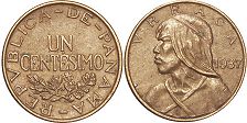 moneda Panama 1 centésimo 1937