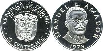 moneda Panama 10 centésimos 1978