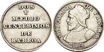 moneda Panama 2 y 1/2 centésimos 1929