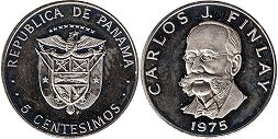 moneda Panama 5 centésimos 1975