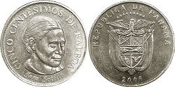moneda Panama 5 centésimos 2008