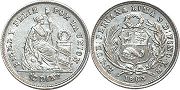 coin Peru 1/2 dinero 1863